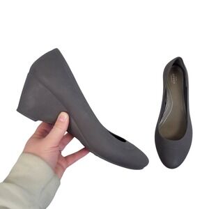 Crocs Lina Wedge‎ Heels Shoes Gray Size 9